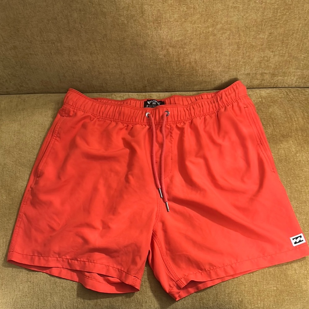 Billabong Red Swim Trunks Quick-Dry Elastic Waist